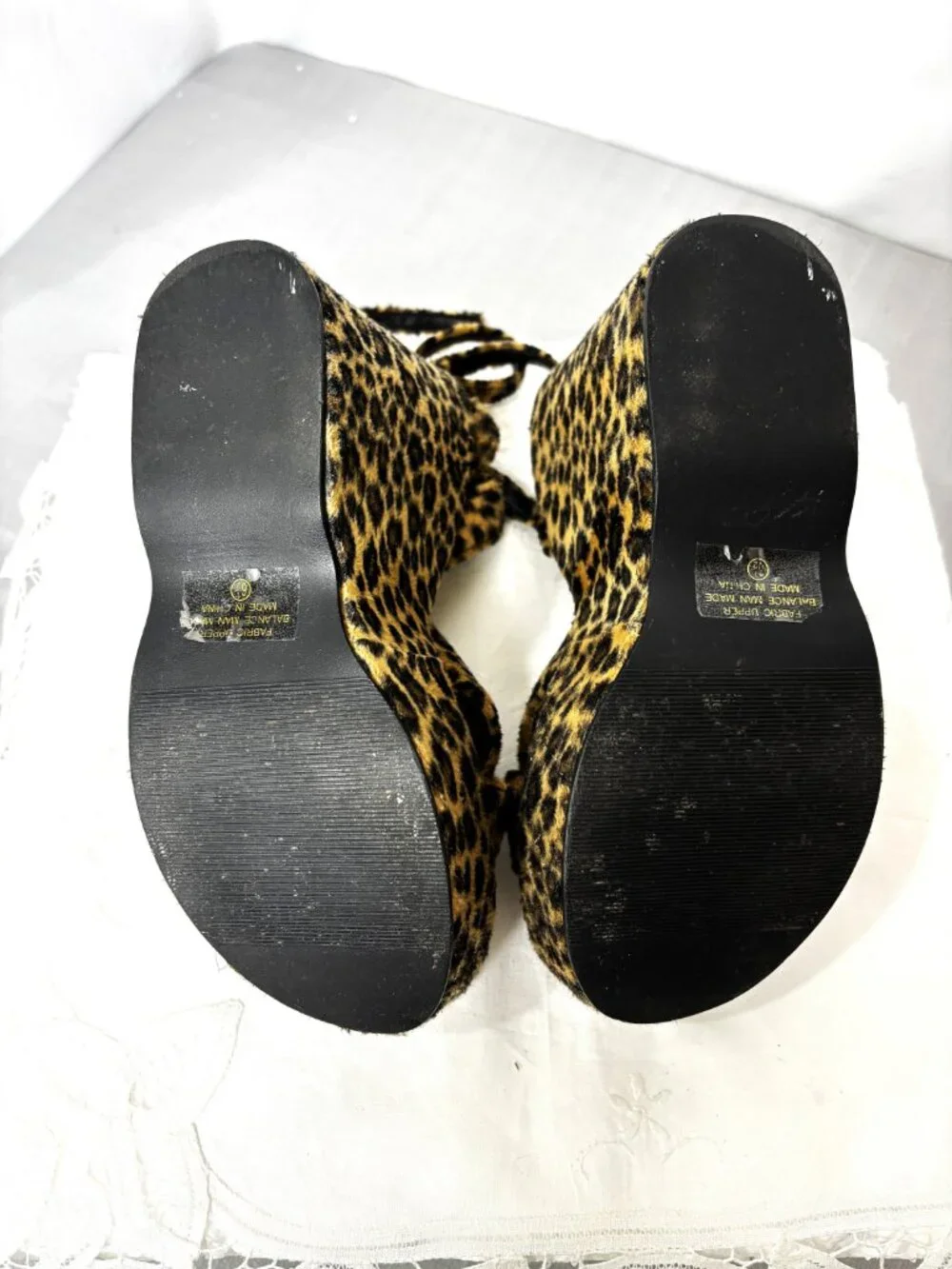Classified Leopard Fur Platform Shoes 60’s – 70’s style Vintage Sz 6.5